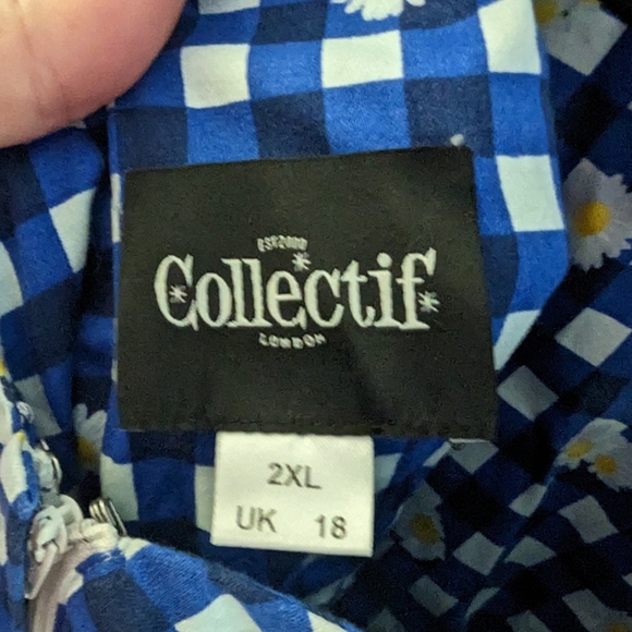 Collectif blue check daisy dress - Picture 2 of 2